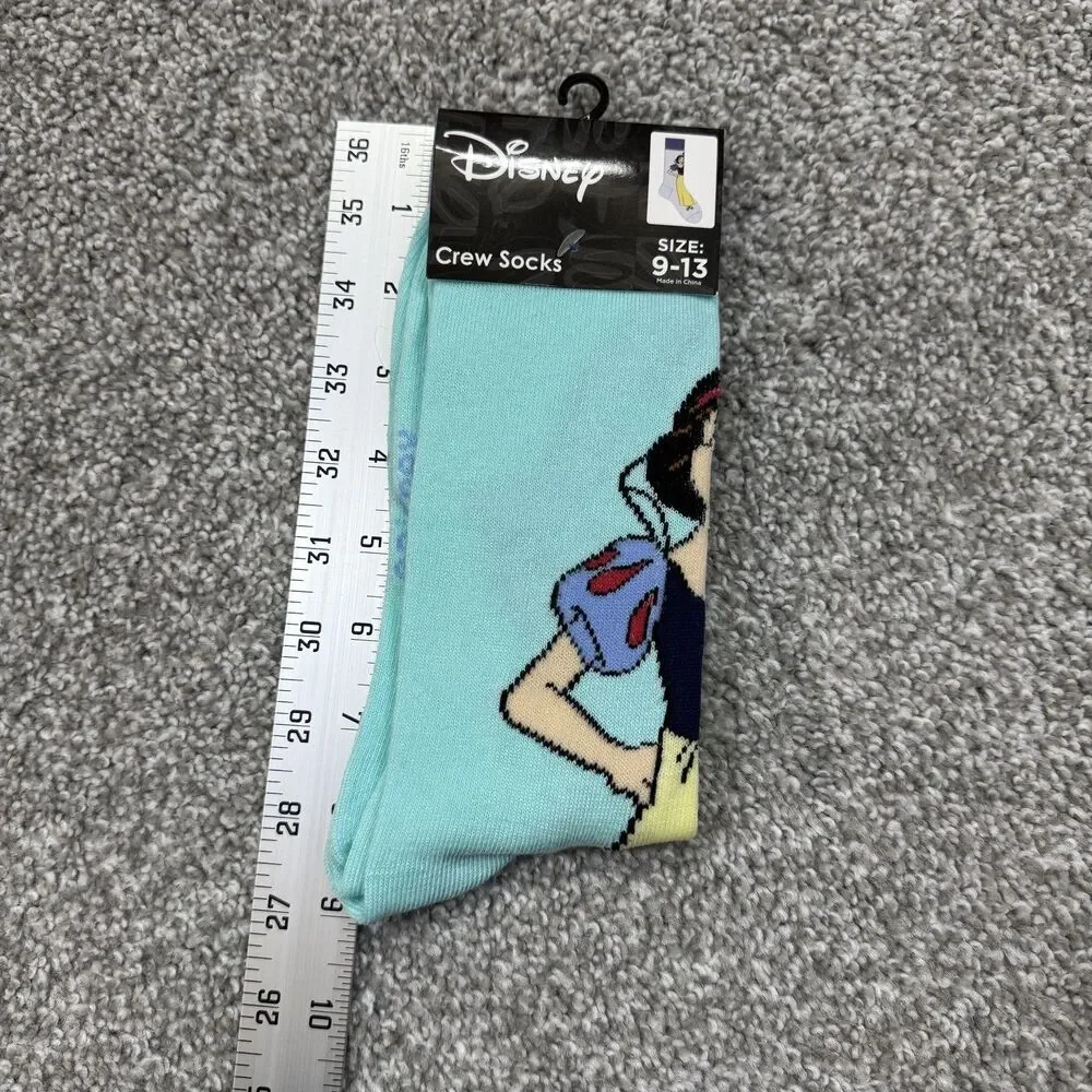 Disney Crew Socks Women One Size Minnie Mouse Snow White Princess 2 Pairs